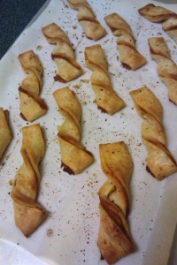 Pie Twists on Baking Sheet